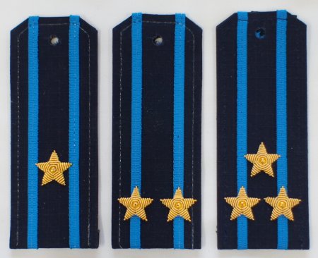 Погоны ВВС на офисную форму с пришивными просветами ткань Рип-Стоп (На Пластике), с вышитыми звездам...